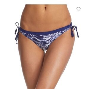 LOLE Tanzania blue & White Bikini side ties, bottoms chlorine tolerant, Sz M